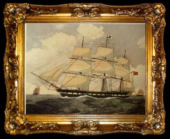 framed  unknow artist Seascape, boats, ships and warships.55, ta009-2